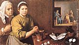 Diego Rodriguez De Silva Velazquez Canvas Paintings - Christ in the House of Mary and Marthe